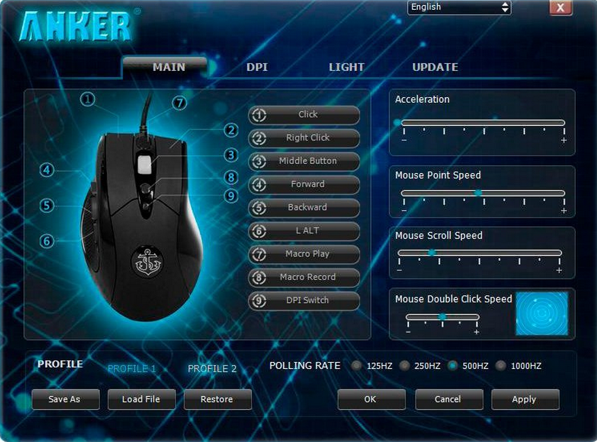 anker high precision programmable gaming mouse