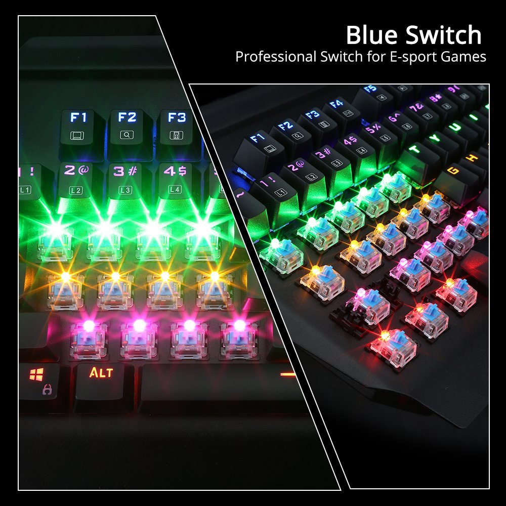 blue switch mechanical gaming keyboard