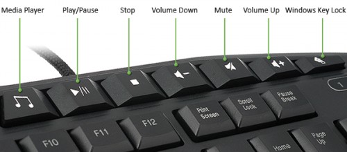 Multi-Media Keys on a Keyboard